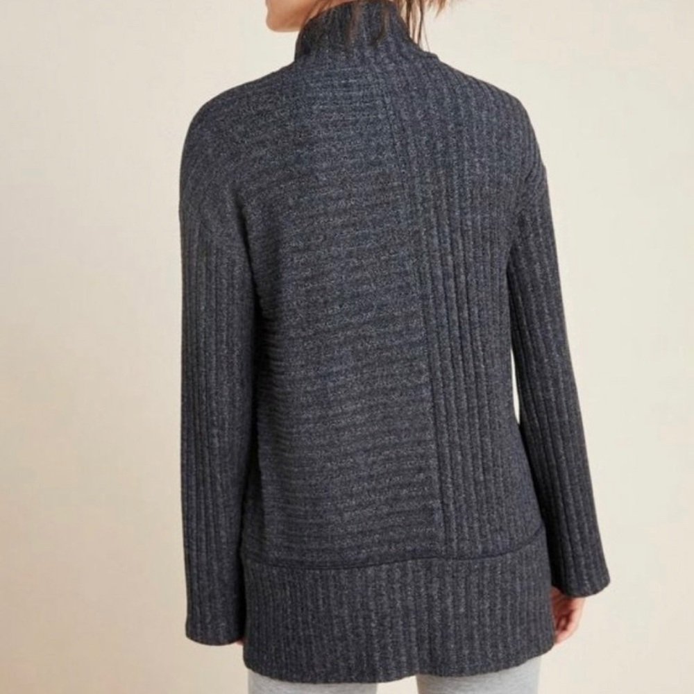 Anthropologie Saturday Sunday Ribbed Mock Neck Knit Top Medium